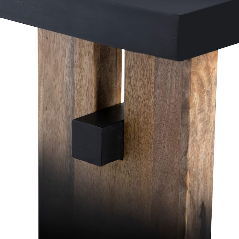 65 in. Black Accent Bench with Black Solid Wood Frame