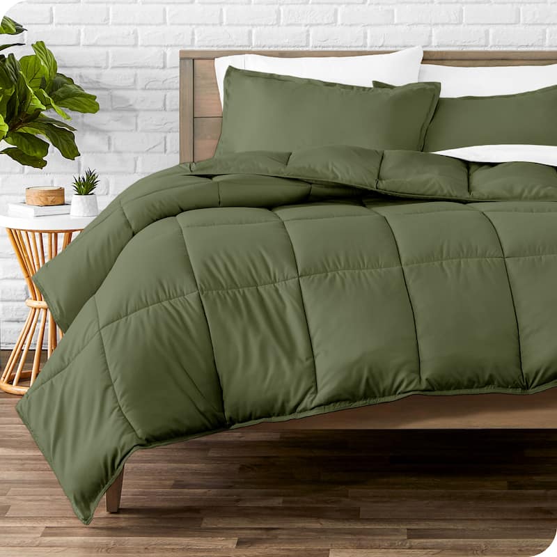 Bare Home Hypoallergenic Down Alternative Comforter Set - Oversized King - Cypress Green