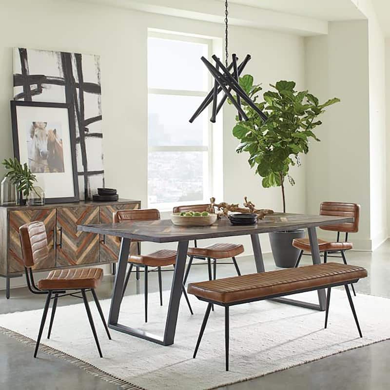 Metal Frame Tufted Side Chairs,Dining Chair (Set of 2)