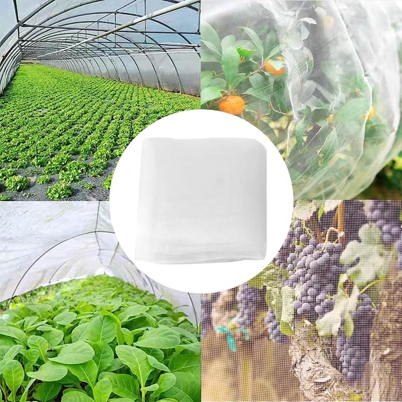 Agfabric 8 ft. x 12 ft. Garden Netting Mesh Fabric Net Screen for Protecting Plants Flowers Vegetables Fruits, White