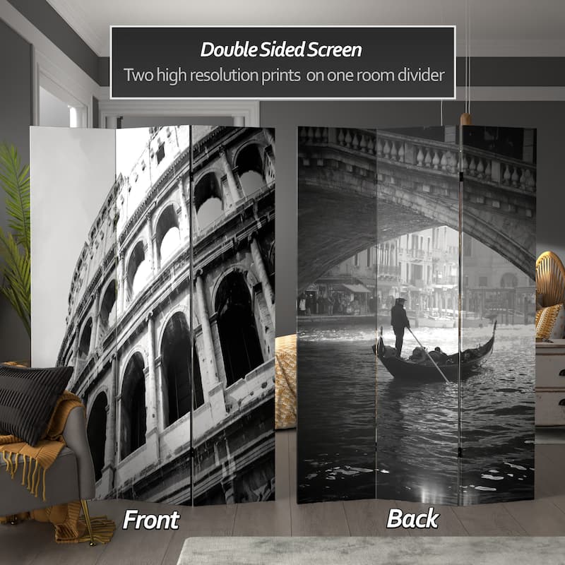 Canvas Double-sided 6-foot Coliseum and Canal Room Divider (China)