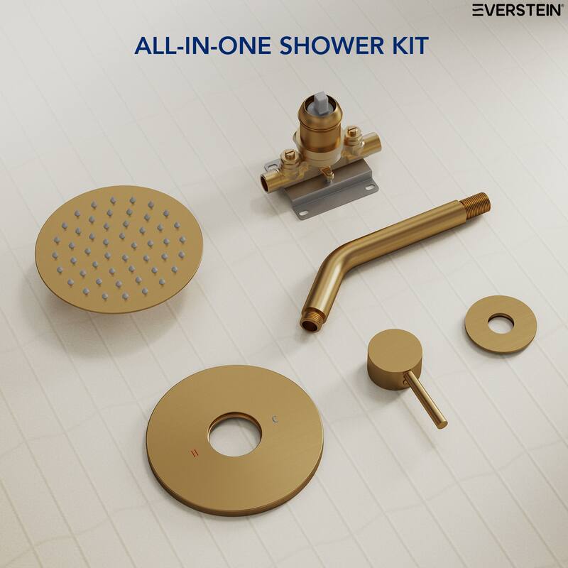 Single-Function Shower Faucet Stainless Steel Rain Shower Head with Pressure-Balanced Valve