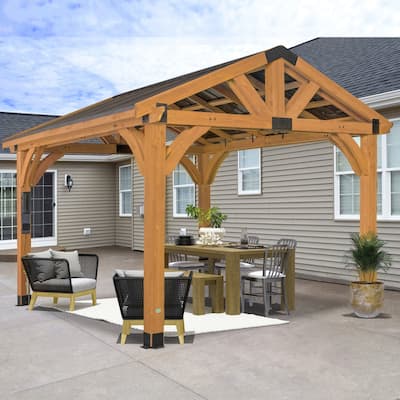 Backyard Discovery Arlington 12x12' Cedar Wood Gazebo with Steel Roof
