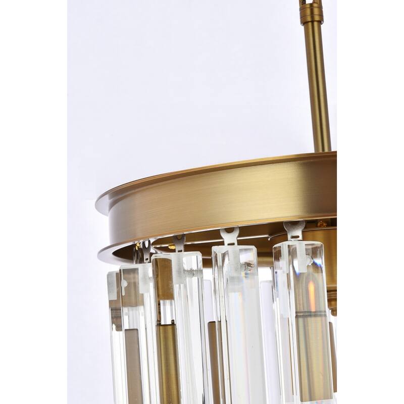 Indigo Home round crystal pendant in satin gold