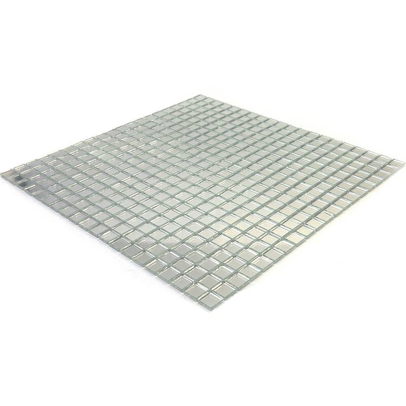 Apollo tile 12" x 12" Altin Glossy Silver Glass Tile (18.69 sq ft/case) - 20 Pack