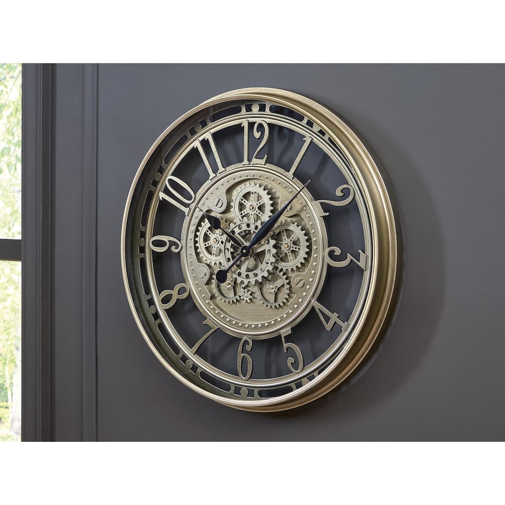 Signature Design by Ashley Gilover Light Brown Wall Clock - 27" W x 3" D x 27" H