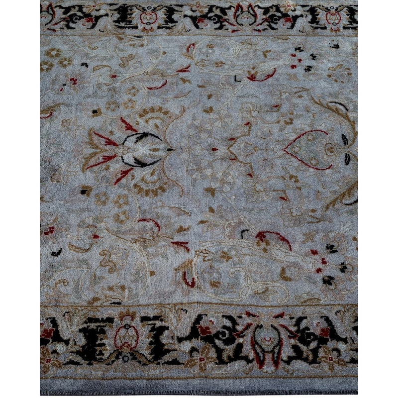 Overton Hand Knotted Wool Vintage Inspired Modern Contemporary Overdyed Gray Runner Rug - 2' 7" x 6' 0"