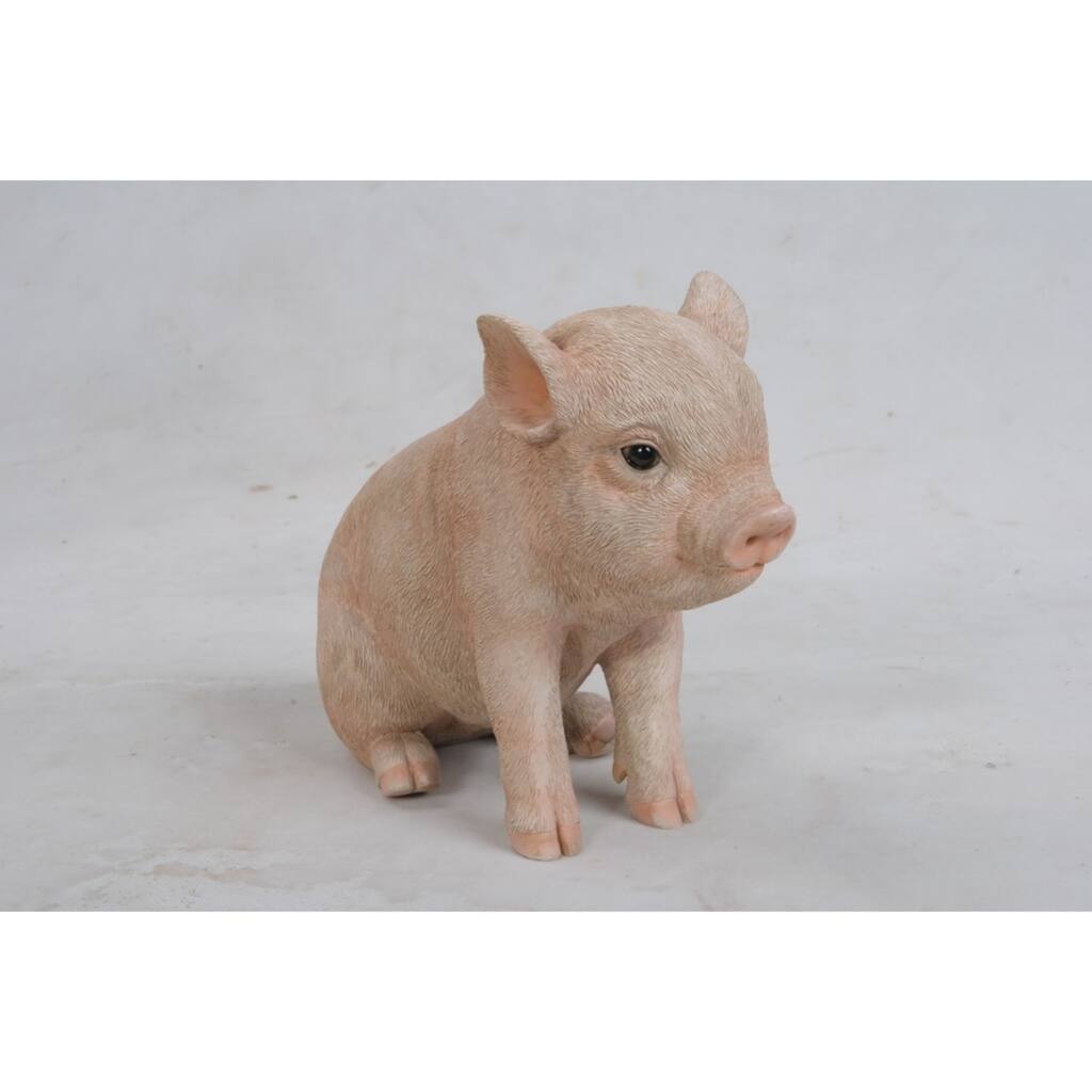 Baby Pig Outdoor Garden Statue - 7.5"