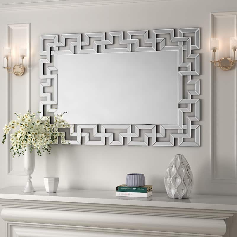 KOHROS Decorative wall mirror for Living room bathroom - 30.65×46.37 - 30.65×46.37 - Antique Silver