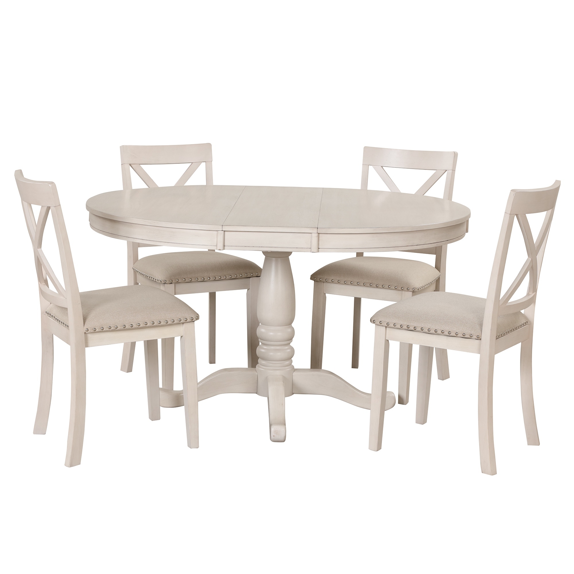 Modern 5PCS Round Dining Table Set with 4 Chairs