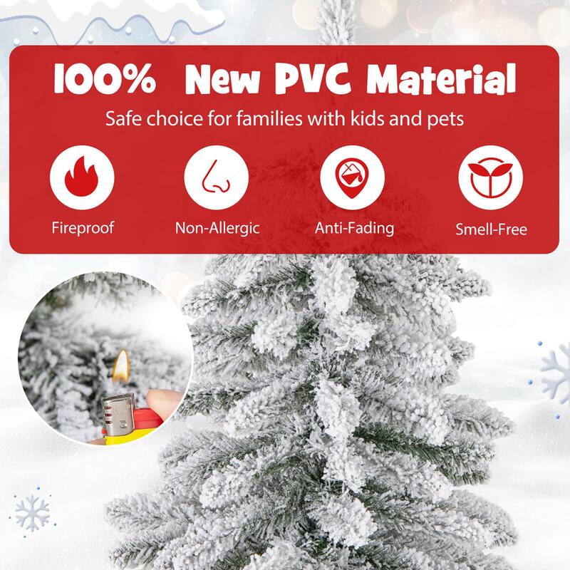 Costway 1 PCS 6 FT Artificial Xmas Tree Hinged Christmas Tree with 589 - 1 PCS