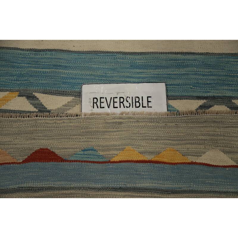 Hand Woven Oriental 100% Wool Carpet Southwestern Tribal Multi-Colored Kilim Area Rug - 6' 7'' X 4' 9''