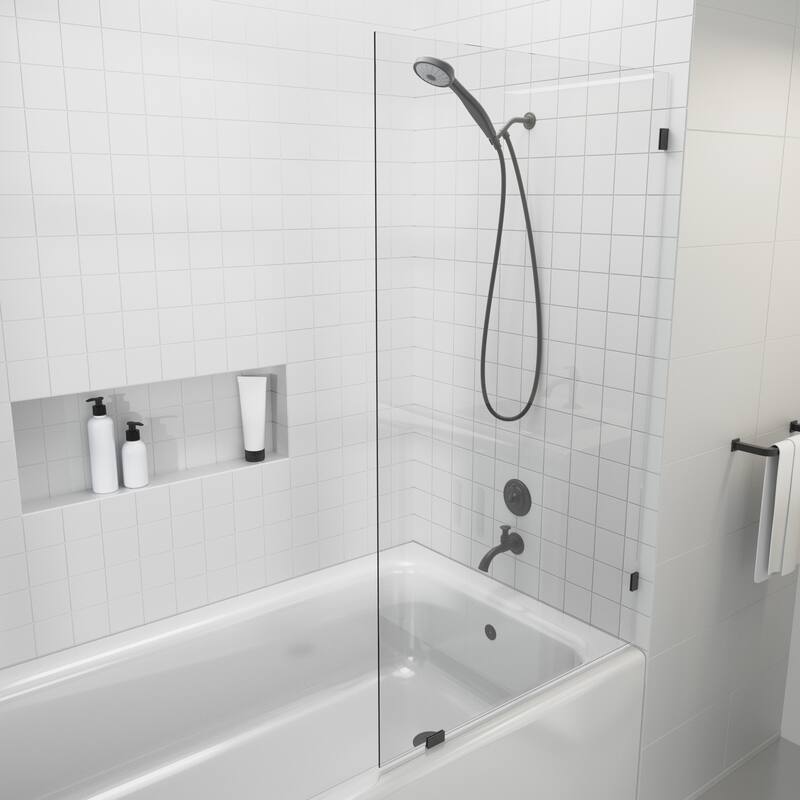 Glass Warehouse 58.25" x 22.5" Frameless Shower Bath Fixed Panel