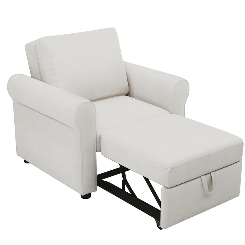 Livingroom Accent Chair 3-in-1 Convertible Sleeper Sofa Chairs Bed Arm Chairs Pull-out Sofa Lounge Chairs Adjust Backrest Chaise