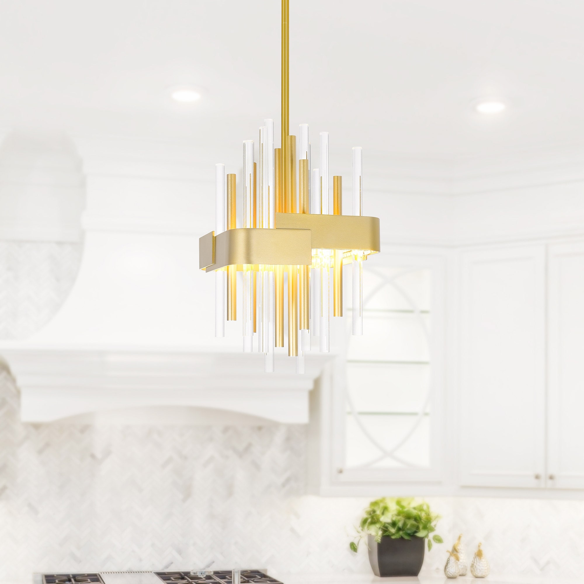 CWI Lighting Millipede Integrated LED Satin Gold Mini Pendant - Satin Gold
