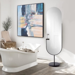 Allan Andrews Full Length Black Metal Framed Mirror with Tray Holder