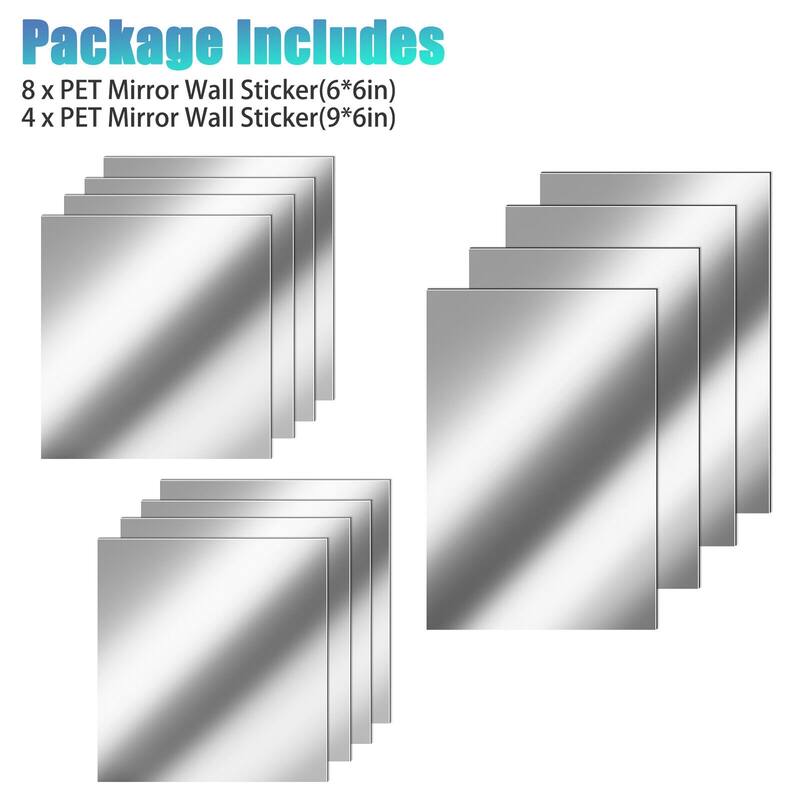 12 Pcs SelfAdhesive Mirror Sheets On Sale Bed Bath & Beyond 39507423