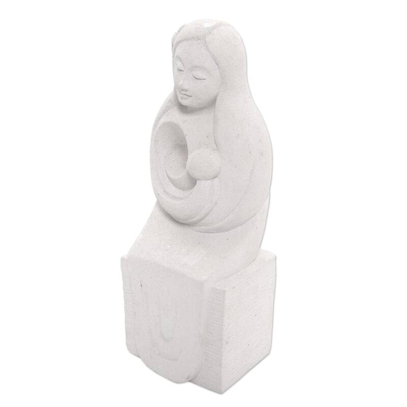 Handmade Mothers Love Sandstone sculpture (Indonesia) - 37 x 20 x 19