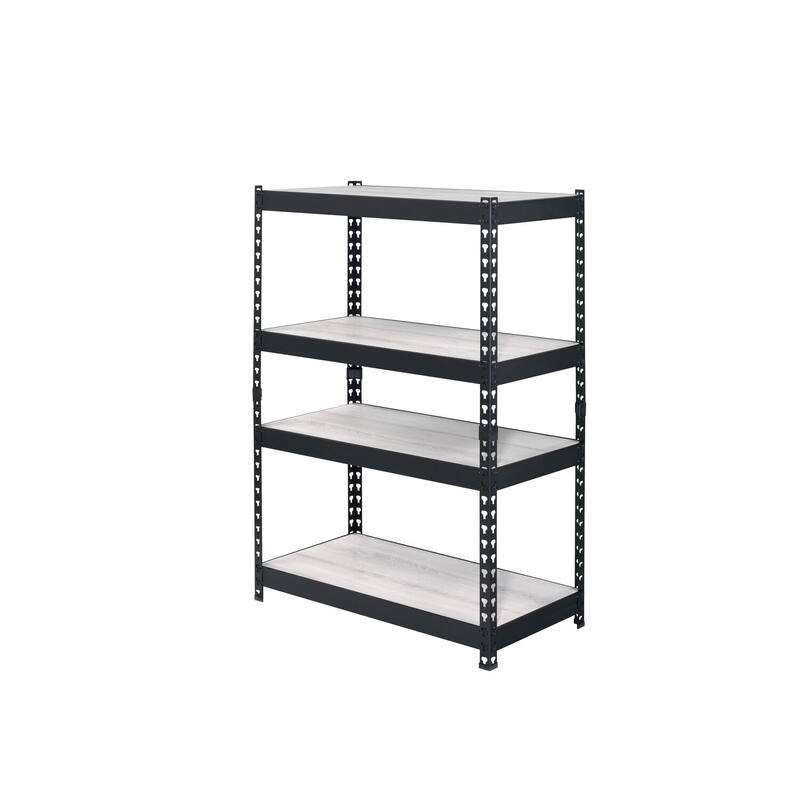 Contemporary Bookshelf - Modern Chic Design, Natural & Black Finish, Adjustable Shelves - 32