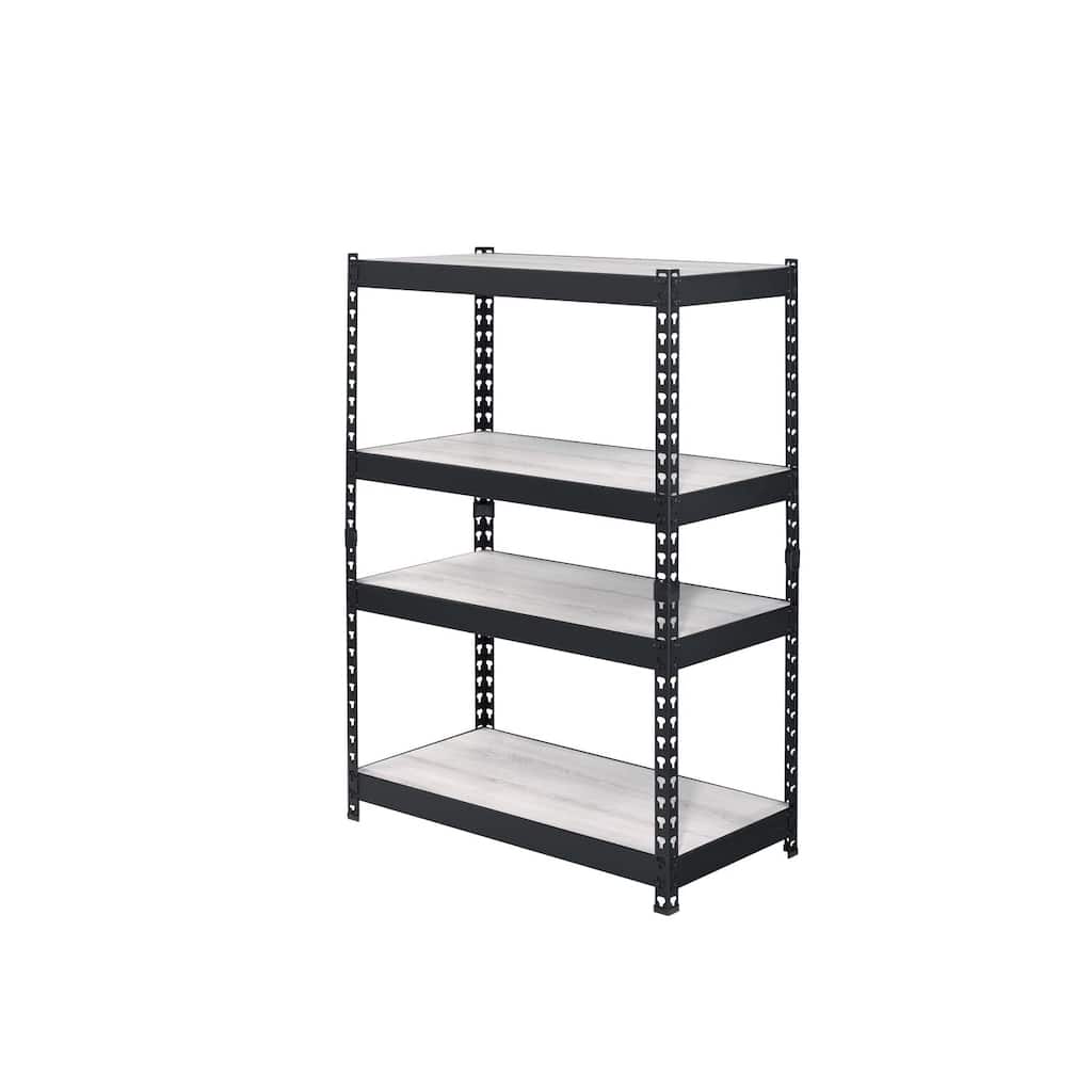 Contemporary Bookshelf - Modern Chic Design, Natural & Black Finish, Adjustable Shelves - 32