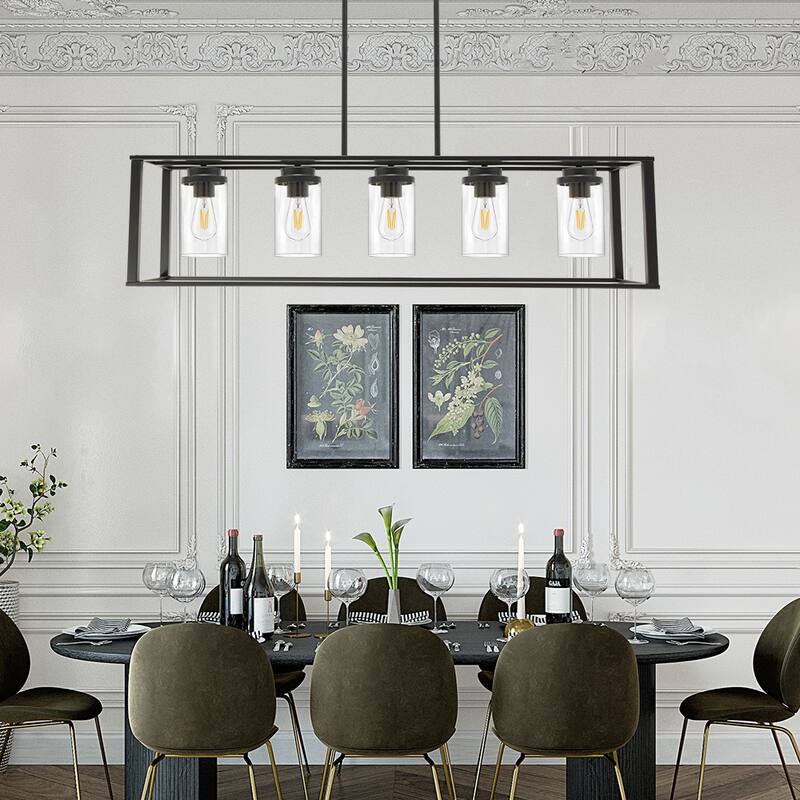 Farmhouse Chandelier 5-Light Linear Kitchen Island Lights - 5lights