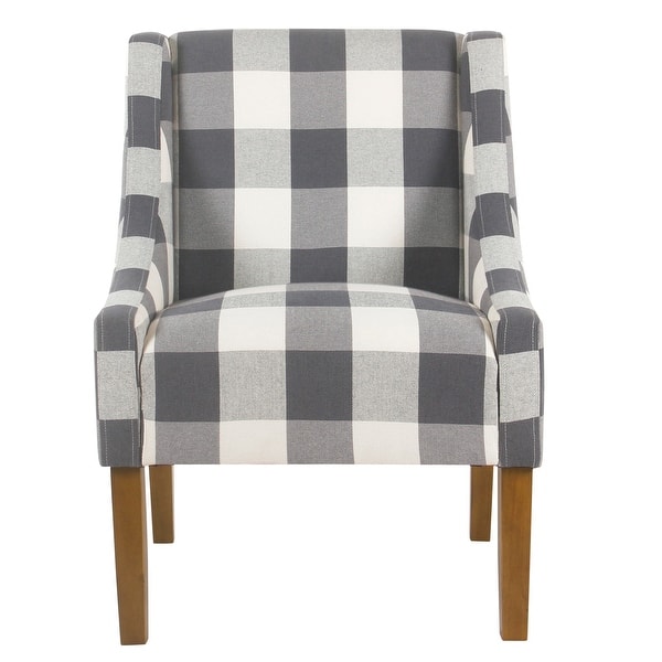 Shop Homepop Modern Swoop Accent Chair Blue Plaid On Sale