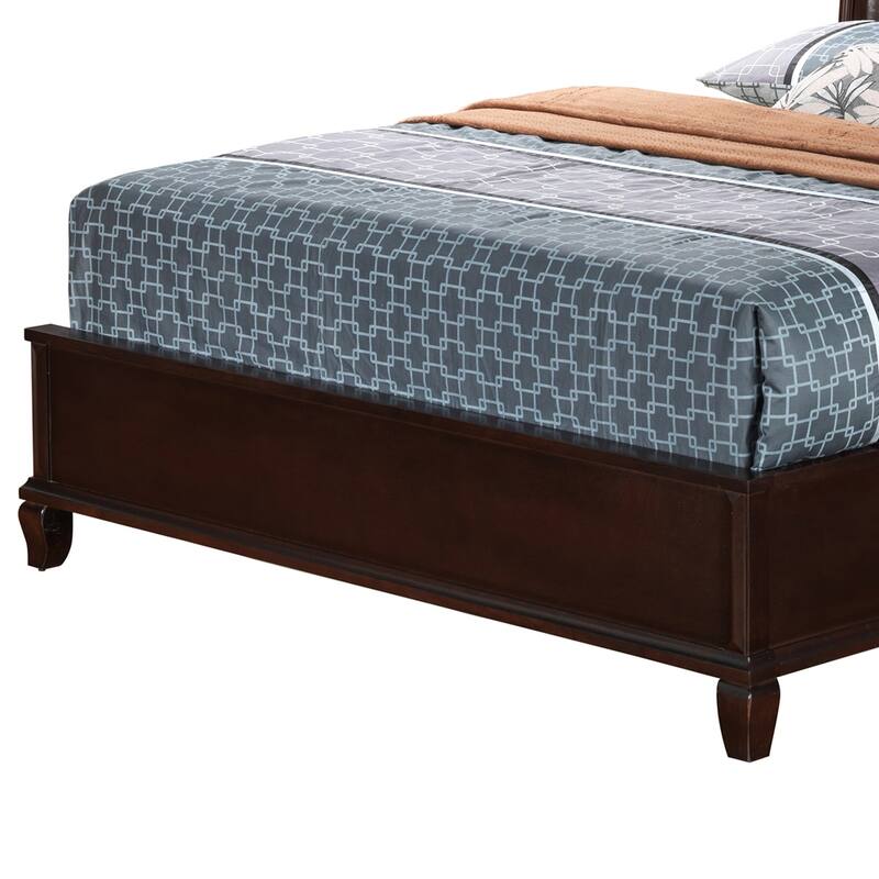Queen Size Particle Board Transitional Platform Bed with Sturdy Construction