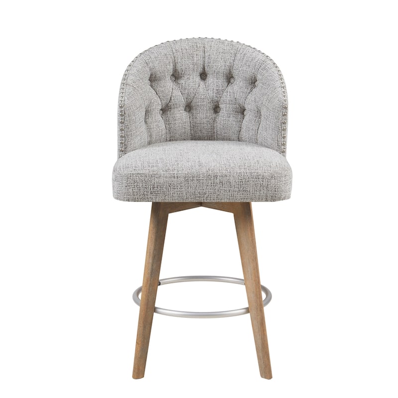 Madison Park Boyle Upholstered 360 Degree Swivel Counter Stool 26" H