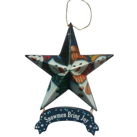 "Snowmen Bring Joy - Star Ornament 6-pack" by the designers at Trendy Décor 4U. Arrives ready to hang. - Multi