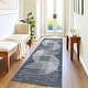preview thumbnail 20 of 31, Garvee Washable Semicircle Geometric Stripes Area Rug 2'x6' - Blue