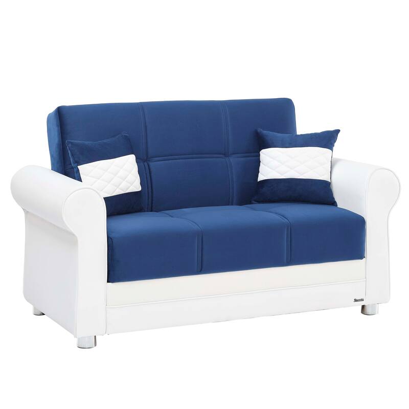 Collection Upholstered Convertible Loveseat With Storage