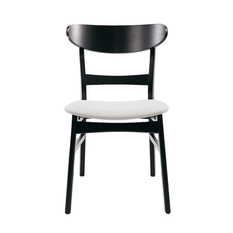 Roomfitters Mid-Century Modern Dining Chairs with Solid Wood Frame and Upholstered Seat, Set of 2