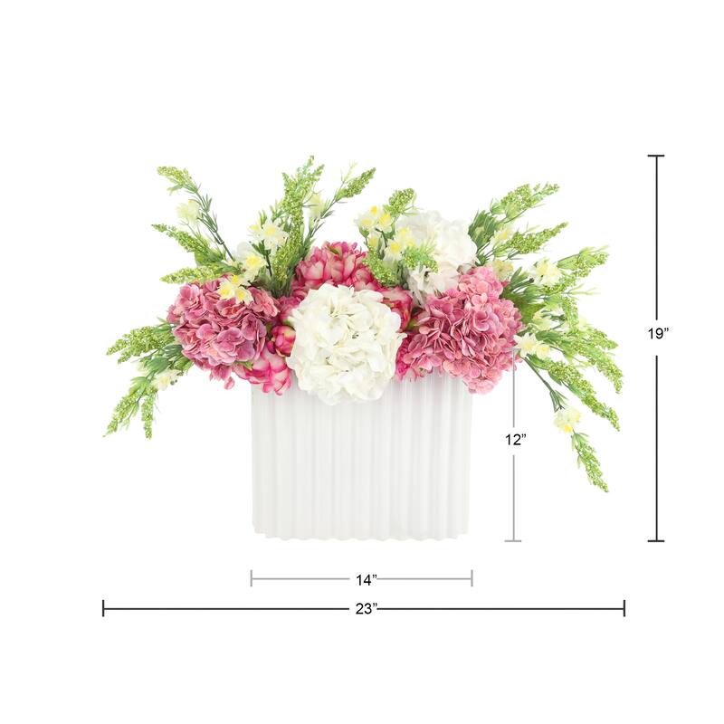 Centerpiece with Peonies, Hydrangeas and Wild Heather - 19