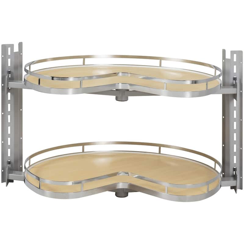 Hardware Resources LSKNP27 CORNERMAX 28" Wide Kidney 2 Tier Side Mount - UV Coated
