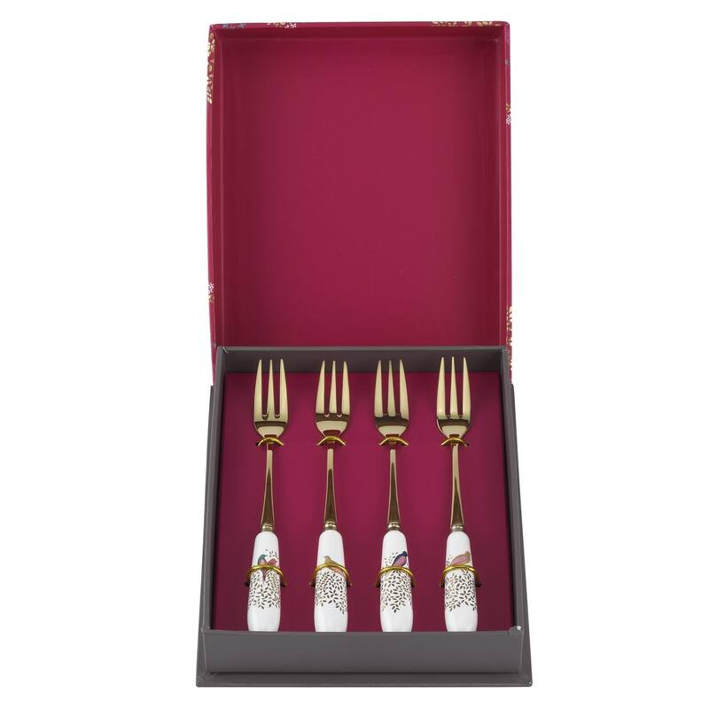 Sara Miller London Chelsea for Portmeirion Set of 4 Pastry Forks - 6 Inch - 6 Inch