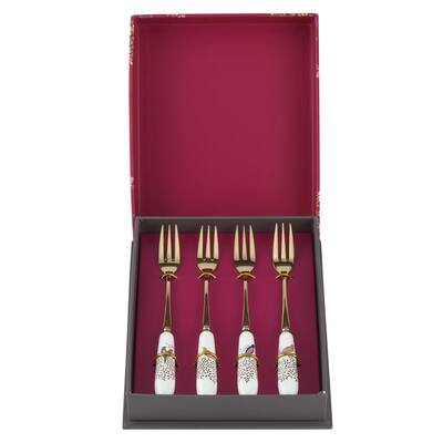 Sara Miller London Chelsea for Portmeirion Set of 4 Pastry Forks - 6 Inch
