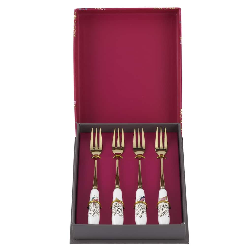 Sara Miller London Chelsea for Portmeirion Set of 4 Pastry Forks - 6 Inch