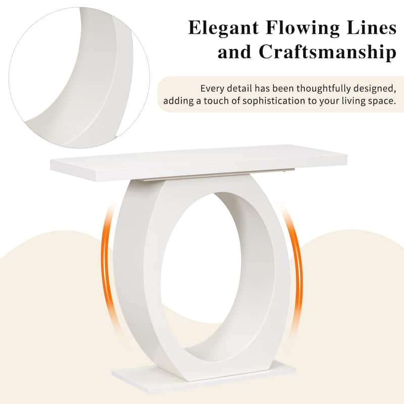 Mirod Stylish Modern Console Table with Egg-Shaped Base