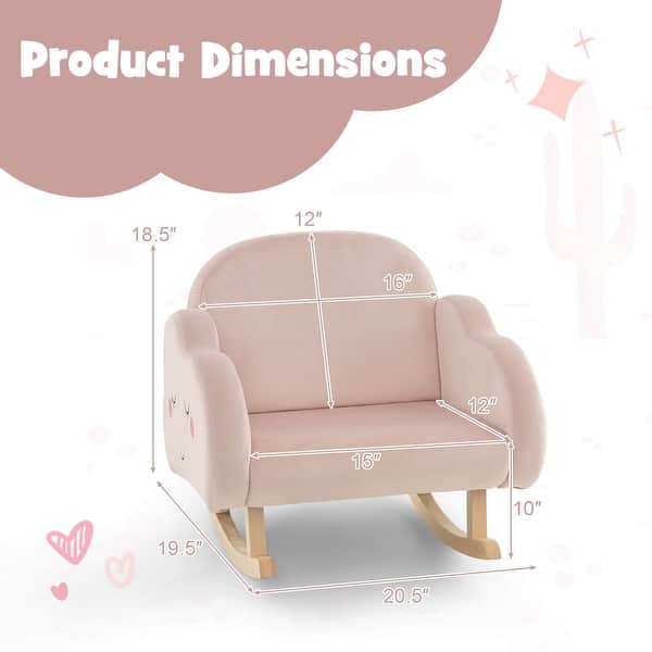 dimension image slide 1 of 2, Honeyjoy Toddler Rocking Chair Children's Upholstered Velvet Rocker - See Details