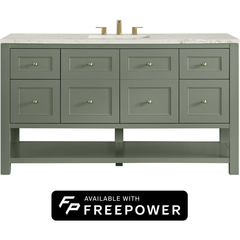 James Martin Vanities 330-V60S-FVSL Breckenridge 60" Free Standing - Smokey Celadon