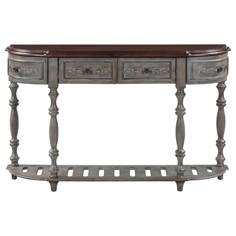 Modern Console Table with 4 Drawers and 1 Shelf