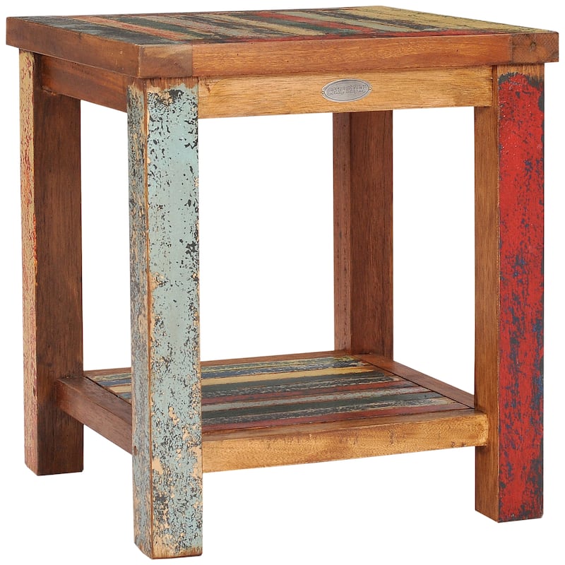 Chic Teak Marina Del Rey Recycled Teak Wood Boat Side Table