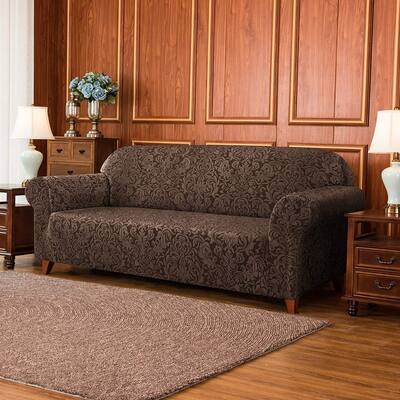 Subrtex 1-Piece Couch Loveseat Slipcover Jacquard Damask Stretch Cover