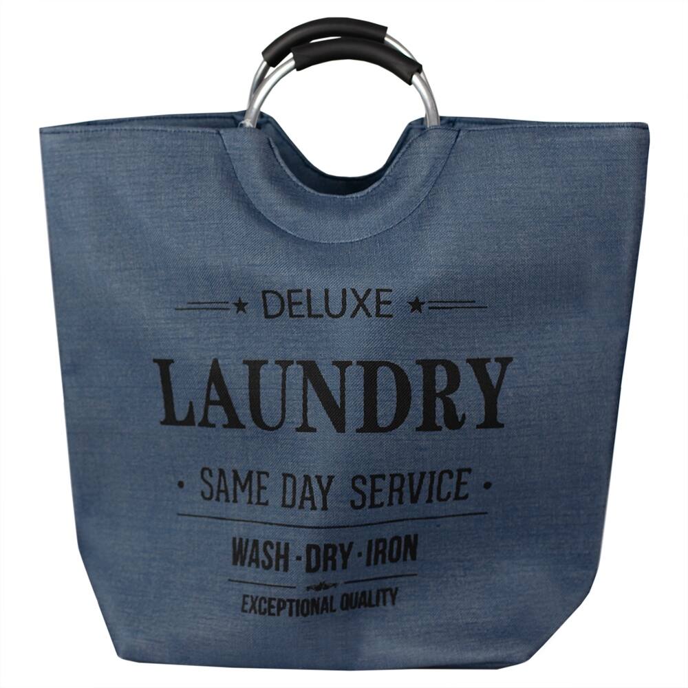 Deluxe Laundry Canvas Hamper Navy