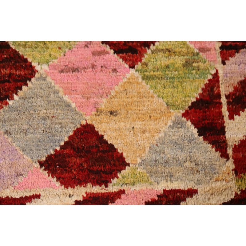 Trellis Geometric Moroccan Rug Living Room Handmade Wool Carpet - 5'3" x 6'6"