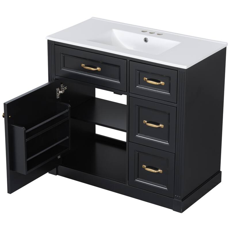 Bathroom Vanity with Sink, Cabinet with Drawers