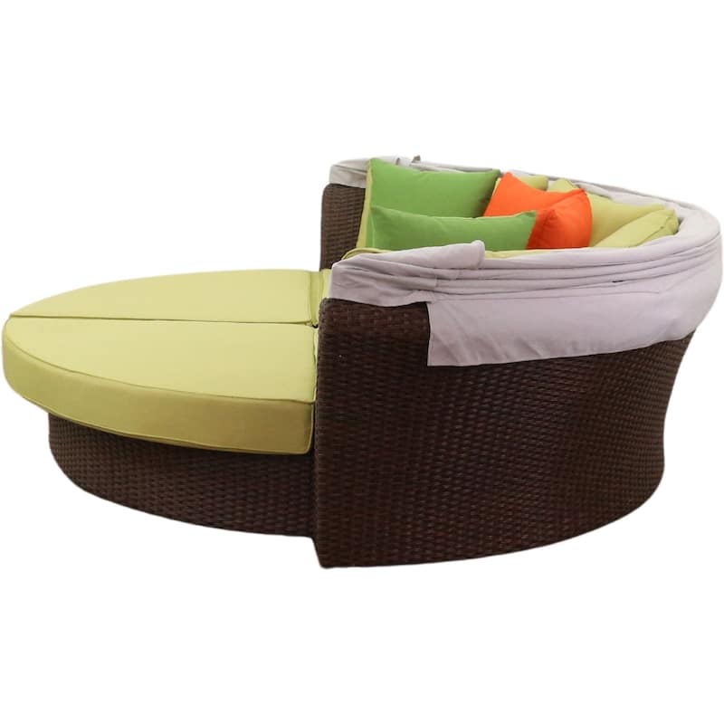 Courtyard Casual Green Eclipse Outdoor Expandable Daybed W/ Canopy