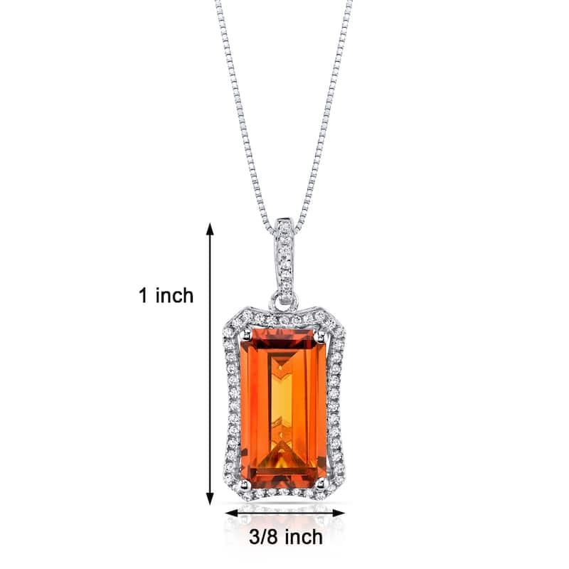 7 ct Padparadscha Sapphire Pendant in Sterling Silver