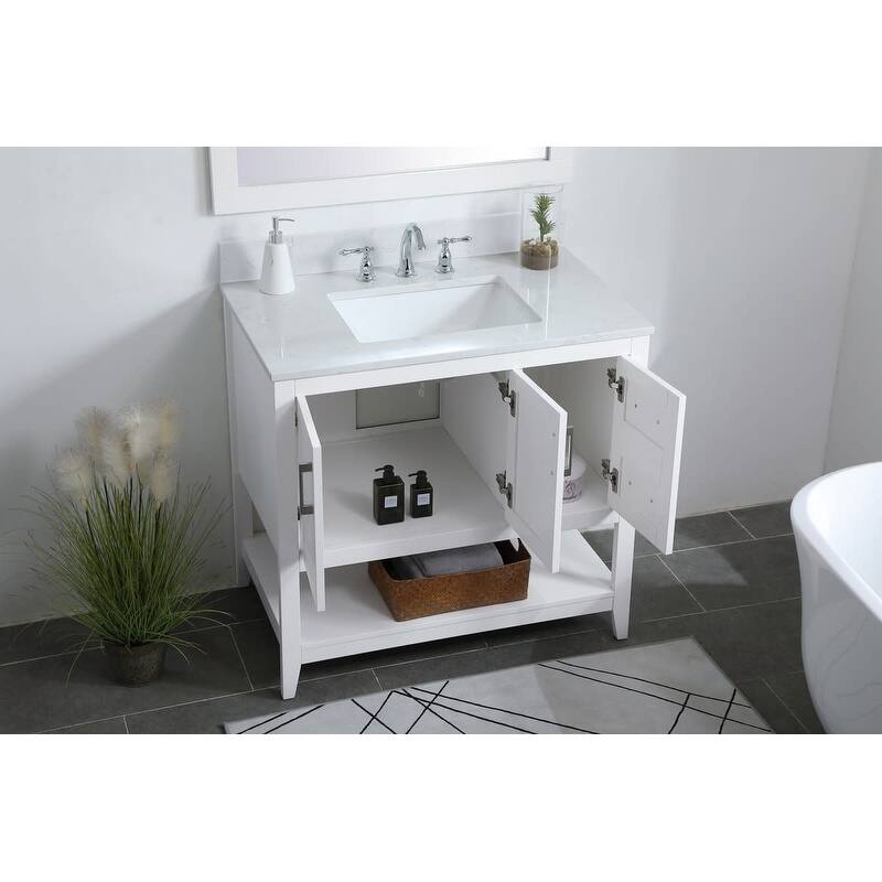 Elegant Lighting VF16036-BS Aubrey 36" Free Standing Single Basin