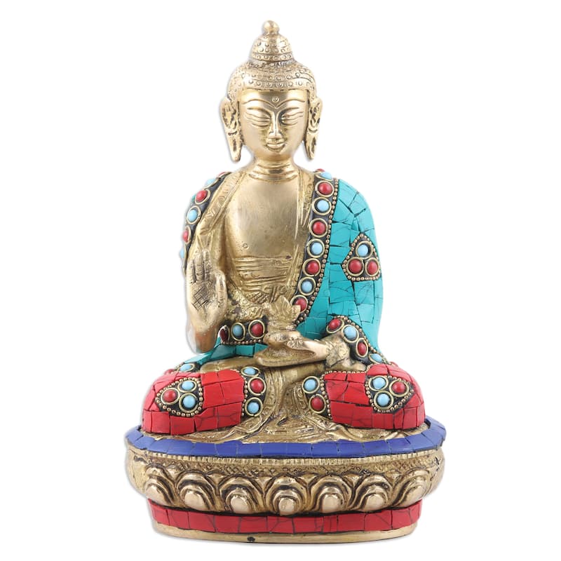 Novica Handmade Spiritual Wealth Beaded Brass Sculpture (Medium)